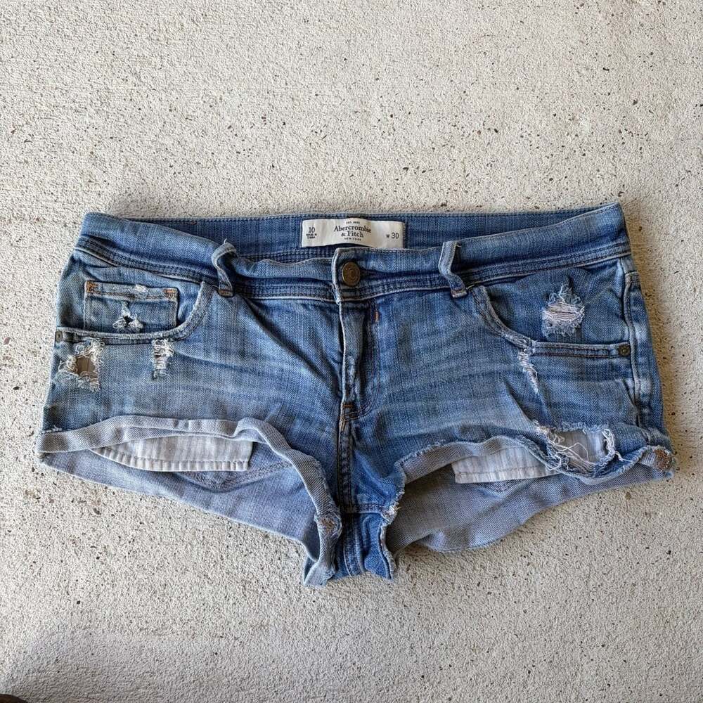 Abercrombie & Fitch 2000s Y2K Low rise Mini Shorts Sz 30w